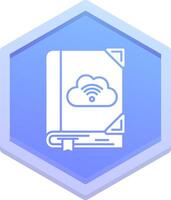nuage bibliothèque polygone icône vecteur