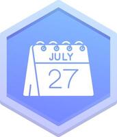 27e de juillet polygone icône vecteur