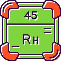 rhodium rempli icône vecteur