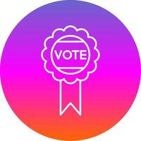 voter badge ligne pente cercle icône vecteur