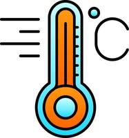 Température rempli pente icône vecteur