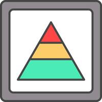 pyramide ligne rempli lumière icône vecteur