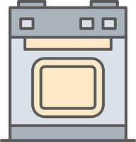 électrique le fourneau ligne rempli lumière icône vecteur