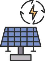 renouvelable énergie ligne rempli lumière icône vecteur