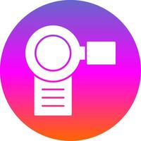 vidéo caméra glyphe pente cercle icône vecteur
