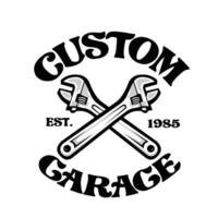 Douane garage emblème logo vecteur isolé meilleur pour mécanicien et garage en relation industrie