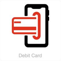 débit carte et Paiement icône concept vecteur