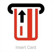 insérer carte et au m icône concept vecteur