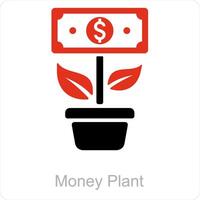 argent plante et croissance icône concept vecteur