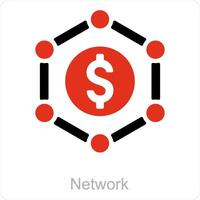 réseau et banque icône concept vecteur