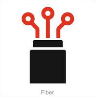 fibre et câble icône concept vecteur