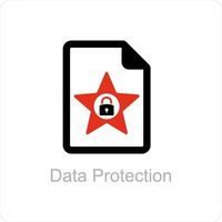 Les données protection et GDPR icône concept vecteur