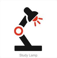 étude lampe et lampe icône concept vecteur