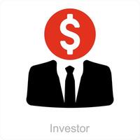 investisseur et partager marché icône concept vecteur