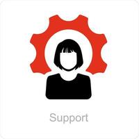 soutien et un service icône concept vecteur