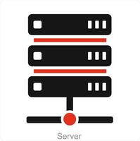 serveur et Les données icône concept vecteur