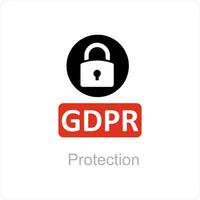 protection et GDPR icône concept vecteur