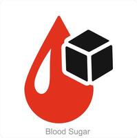 du sang sucre et du sang icône concept vecteur