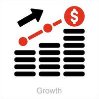 croissance et financier croissance icône concept vecteur