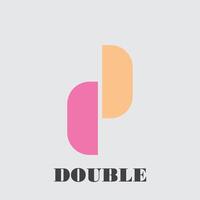double p abstrait logo vecteur