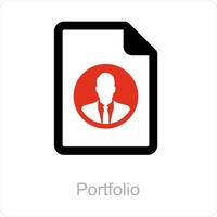 portefeuille et profil icône concept vecteur