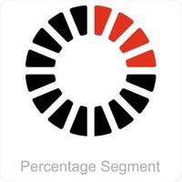pourcentage segment et diagramme icône concept vecteur