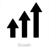 croissance et diagramme icône concept vecteur