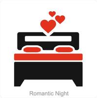 romantique nuit et l'amour icône concept vecteur