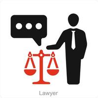 avocat et loi icône concept vecteur