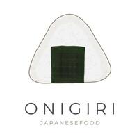 Facile dessin animé onigiri vecteur illustration logo