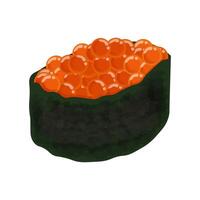 Saumon chevreuil Sushi Sushi ikura Saumon des œufs Sushi vecteur illustration logo