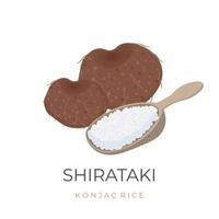 vecteur illustration logo de Konjac tubercules ou porang tubercules avec shirataki riz