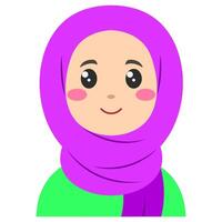 mignonne autocollant de femme dans hijab, art illustration vecteur