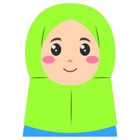 mignonne autocollant de femme dans hijab, art illustration vecteur