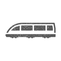 tram icône dans grunge texture vecteur illustration