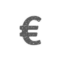 euro devise symbole icône dans grunge texture vecteur illustration