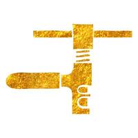 main tiré chaîne icône dans or déjouer texture vecteur illustration