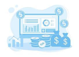 financier la gestion concept et investissement bannière modèle de Paiement avec argent concept plat illustration vecteur