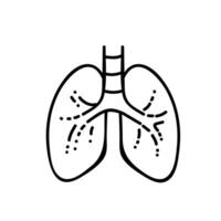 en bonne santé Humain poumons icône. main tiré vecteur illustration. modifiable ligne accident vasculaire cérébral.