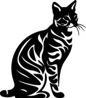 Bengale chat noir silhouette vecteur