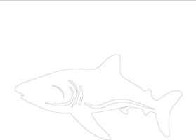 baleine requin contour silhouette vecteur