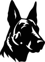 Belge malinois silhouette portrait vecteur