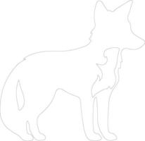 dhole contour silhouette vecteur