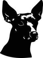 Manchester terrier silhouette portrait vecteur
