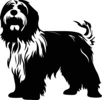 polonais plaine chien de berger noir silhouette vecteur