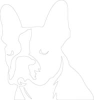 Boston terrier contour silhouette vecteur