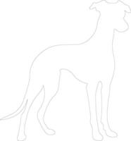 whippet contour silhouette vecteur