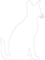 abyssinien chat contour silhouette vecteur