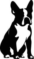 Boston terrier noir silhouette vecteur