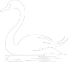 trompette cygne contour silhouette vecteur